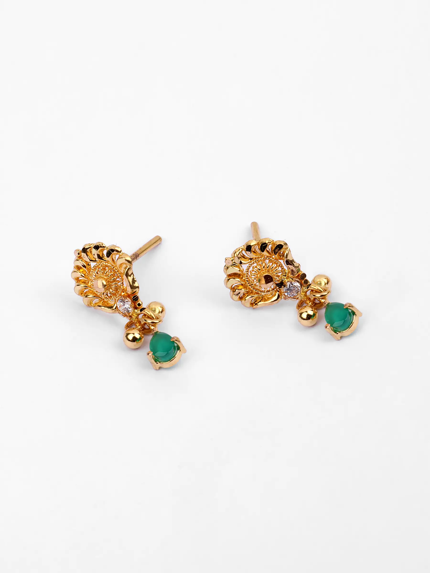 Simulated Stone Gold Earring